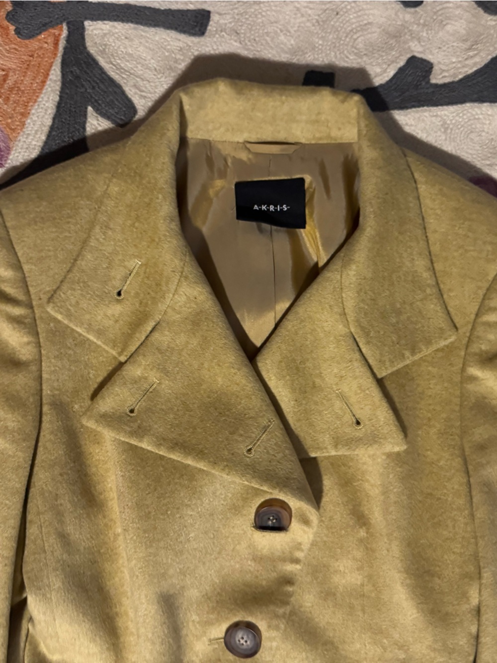 Akris 100% Cashmere Womens Blazer in Yellow/tan -